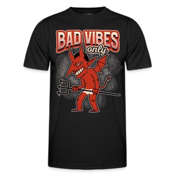 Funny saying with devil-devil, Devil Satan - Men's Functional T-Shirt - black - Front - AI Model Male 178 dark (178cm)