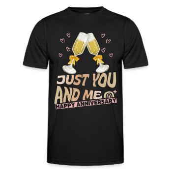 Hochzeits-Jubiläum Hochzeitstag Anniversary Spruch - Männer Funktions-T-Shirt - Schwarz - Vorne - AI Model Male 178 dark (178cm)