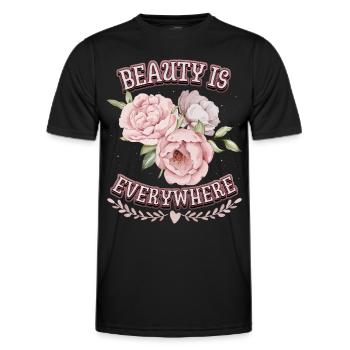 Vintage-Rosen, Pfingstrose, Peony-Flower, Spruch - Männer Funktions-T-Shirt - Schwarz - Vorne - AI Model Male 178 dark (178cm)