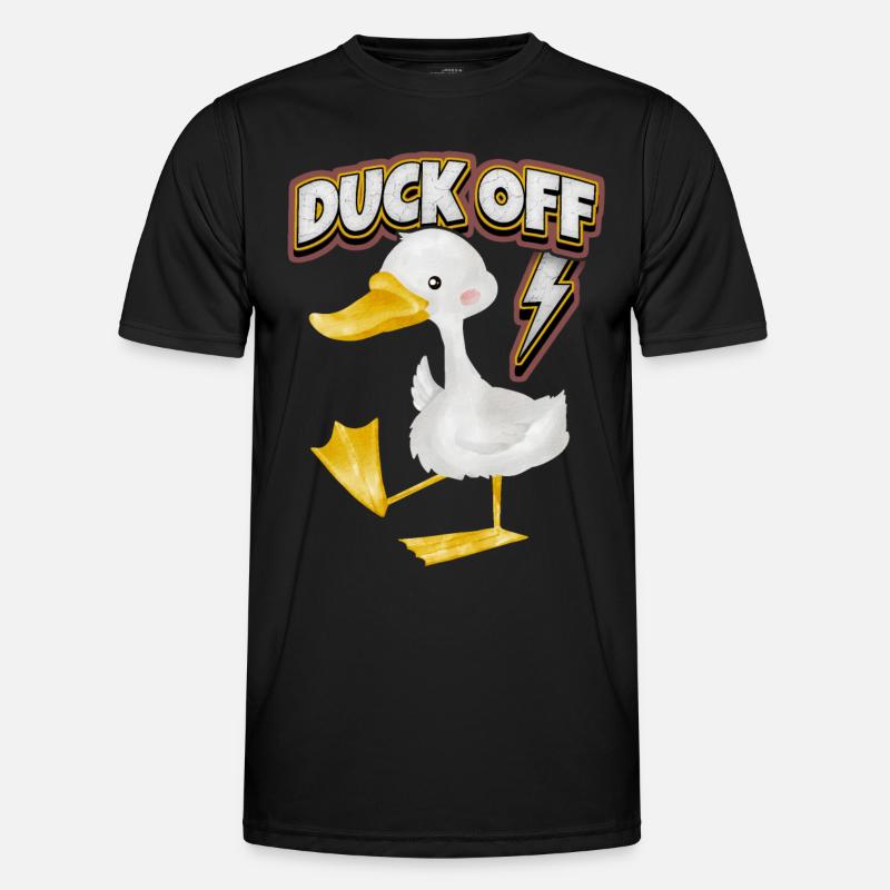 Comic Ente, lustiger Spruch Duck-Off, Pun Männer Funktions-T-Shirt