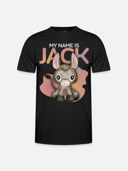 Donkey, Jack-Donkey, funny saying My-Name-Is-Jack - Men's Functional T-Shirt - black