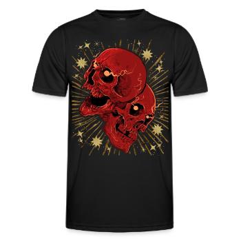 Skull Biker Design, Vintage Skull Skull - T-shirt sport Homme - noir - Devant - AI Model Male 178 dark (178cm)