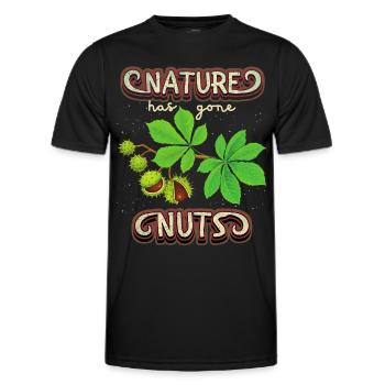Autumn, Chestnut, Autumn, Environmental protection, Nature conservation - Men's Functional T-Shirt - black - Front - AI Model Male 178 dark (178cm)