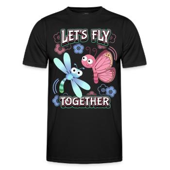 Cartoon-Schmetterling, Valentinstag, Liebe-Love - Männer Funktions-T-Shirt - Schwarz - Vorne - AI Model Male 178 dark (178cm)