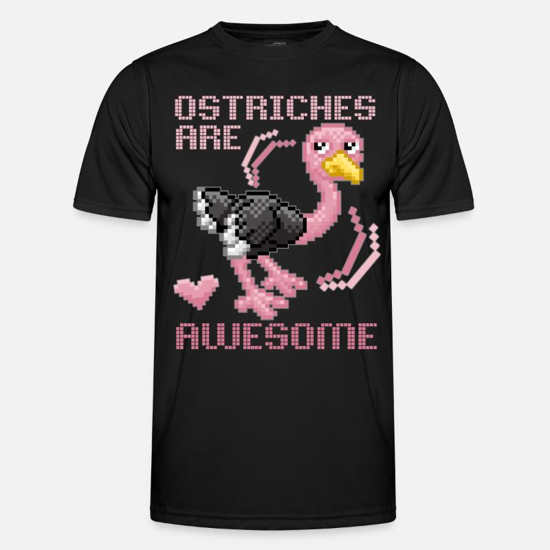 Strauß, Vogel Strauß lustiger Spruch Pixel-Strauss - Männer Funktions-T-Shirt - Schwarz