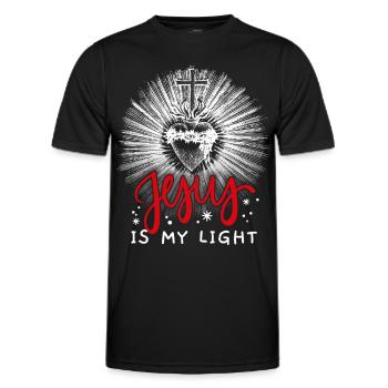 Jesus Christus, Vintage Herz, Dornenkrone, Spruch - Männer Funktions-T-Shirt - Schwarz - Vorne - AI Model Male 178 dark (178cm)