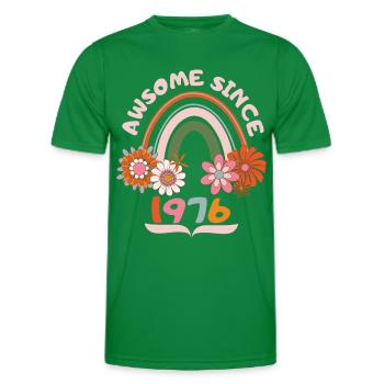 Retro-Stil Geburtstag, geboren 1976 vintage Spruch - Männer Funktions-T-Shirt - Kelly Green - Vorne - AI Model Male 178 dark (178cm)