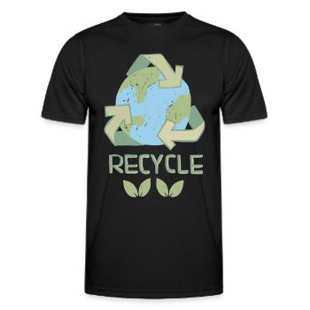 Recycle Recycling Handgemaltes Design Umweltschutz - Männer Funktions-T-Shirt - Schwarz - Vorne - AI Model Male 178 dark (178cm)