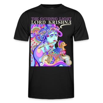 Hinduism, Lord Krishna flute player, India - Men's Functional T-Shirt - black - Front - AI Model Male 178 dark (178cm)