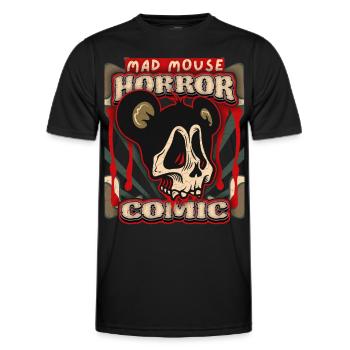 Lustige Horror Maus, Comic, Plakat Skull Mad Mouse - Männer Funktions-T-Shirt - Schwarz - Vorne - AI Model Male 178 dark (178cm)