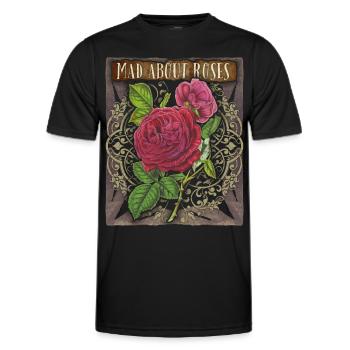 Vintage Rosen, Rosenmotiv, Viktorianische Rose - Männer Funktions-T-Shirt - Schwarz - Vorne - AI Model Male 178 dark (178cm)