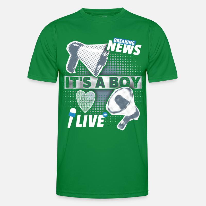 Baby-Junge, Ankündigung mit Megaphon, It's-a-Boy Männer Funktions-T-Shirt