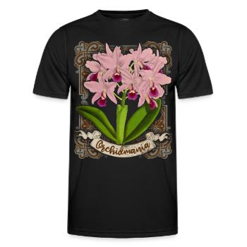 Antike Orchideen Illustration, vintage Orchidee - Männer Funktions-T-Shirt - Schwarz - Vorne - AI Model Male 178 dark (178cm)