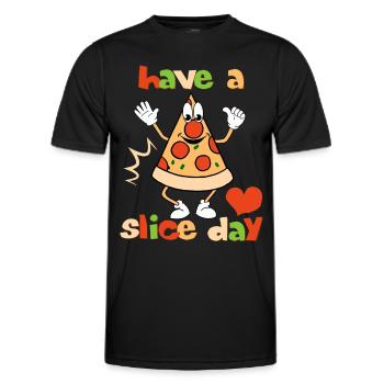 Pizza comic, pun, pun, saying for pizza fans - Men's Functional T-Shirt - black - Front - AI Model Male 178 dark (178cm)