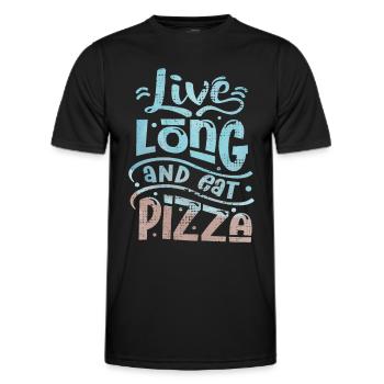 Drôle de pizza disant, mangez de la pizza - T-shirt sport Homme - noir - Devant - AI Model Male 178 dark (178cm)
