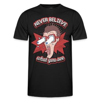 Comic, Comic Strips, Crazy Man, Funny Saying - Men's Functional T-Shirt - black - Front - AI Model Male 178 dark (178cm)
