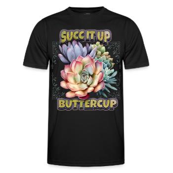 Succulentes vintage illustration disant cactus - T-shirt sport Homme - noir - Devant - AI Model Male 178 dark (178cm)
