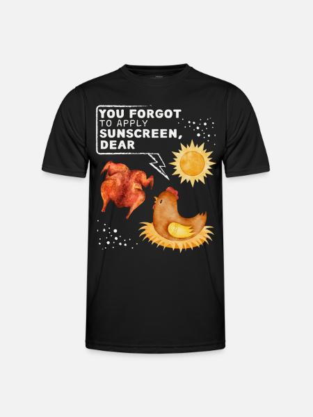 Sjovt kylling siger, kylling vittighed solbadning - Funktionsshirt til herrer - sort