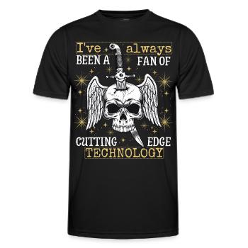 Vintage Totenkopf mit Dolch, lustiger Spruch - Männer Funktions-T-Shirt - Schwarz - Vorne - AI Model Male 178 dark (178cm)
