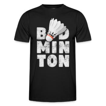 badminton, badminton, badminton game, saying - Men's Functional T-Shirt - black - Front - AI Model Male 178 dark (178cm)