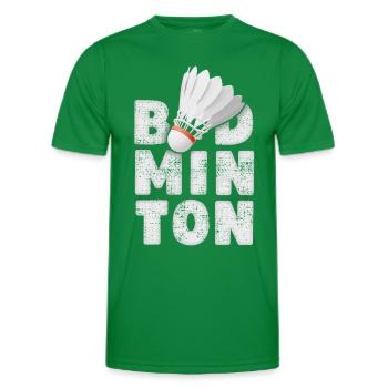 badminton, badminton, badminton game, saying - Men's Functional T-Shirt - kelly green - Front - AI Model Male 178 dark (178cm)