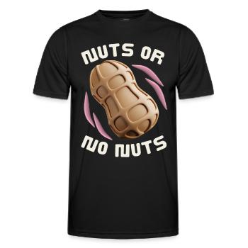 Erdnüsse, 3D Stil, lustiger Spruch Nuts-Or-No-Nuts - Männer Funktions-T-Shirt - Schwarz - Vorne - AI Model Male 178 dark (178cm)