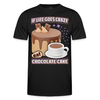 Gâteau au chocolat, chocolat, 3d drôle de dicton - T-shirt sport Homme - noir - Devant - AI Model Male 178 dark (178cm)