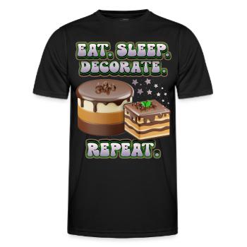 Cake decoration, cake and pie decorating, saying - Men's Functional T-Shirt - black - Front - AI Model Male 178 dark (178cm)