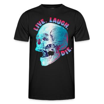 Lustiger Totenkopf, morbider Spruch, Biker Design - Männer Funktions-T-Shirt - Schwarz - Vorne - AI Model Male 178 dark (178cm)