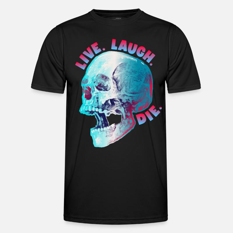 Funny skull, morbid saying, biker design Men's Functional T-Shirt