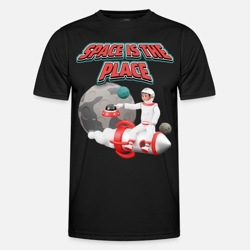 Funny Astronaut Cosmonaut, Spaceflight, Planets Men's Functional T-Shirt