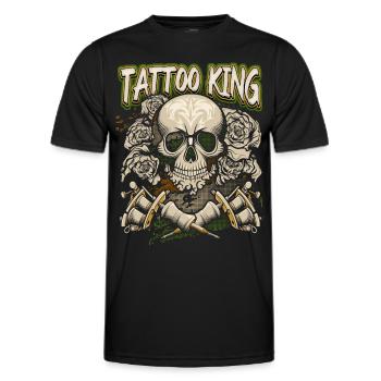 Tattoo Spruch, Skull, Tätowierung, Totenkopf - Männer Funktions-T-Shirt - Schwarz - Vorne - AI Model Male 178 dark (178cm)