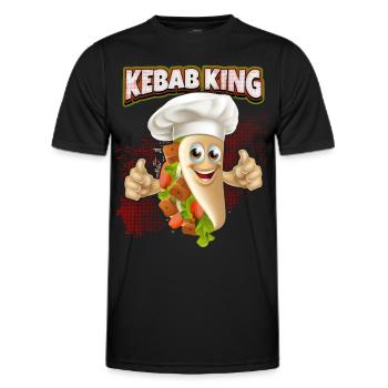 Kebab King, Funny Kebab Saying, Doner Kebap - Men's Functional T-Shirt - black - Front - AI Model Male 178 dark (178cm)