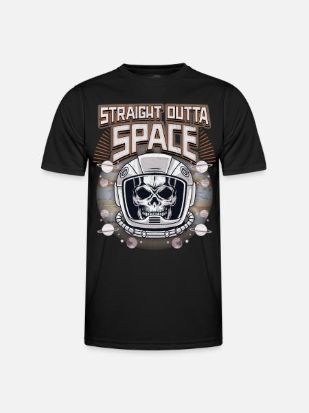 Skull, Skull, Astronaut-Cosmonaut Saying - Men's Functional T-Shirt - black