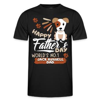 Father's Day Jack-Russell Dad, Vatertags Geschenk - Männer Funktions-T-Shirt - Schwarz - Vorne - AI Model Male 178 dark (178cm)