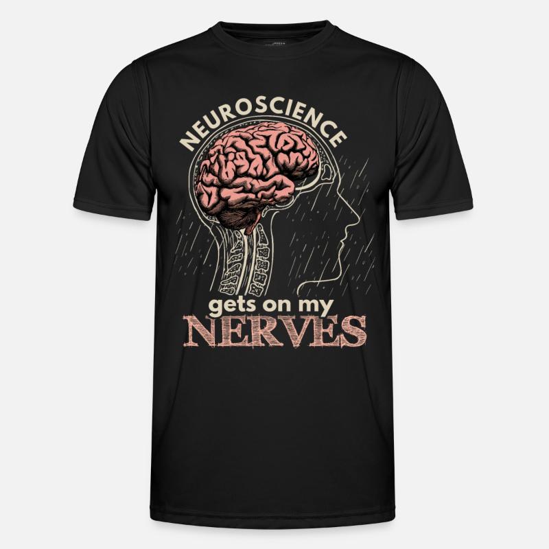 Neuroscience, brain surgeon, funny saying - Men's Functional T-Shirt - black