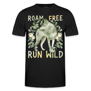 Grauer-Wolf Canis Lupus Positive-Movitation Spruch - Männer Funktions-T-Shirt - Schwarz - Vorne - AI Model Male 178 dark (178cm)