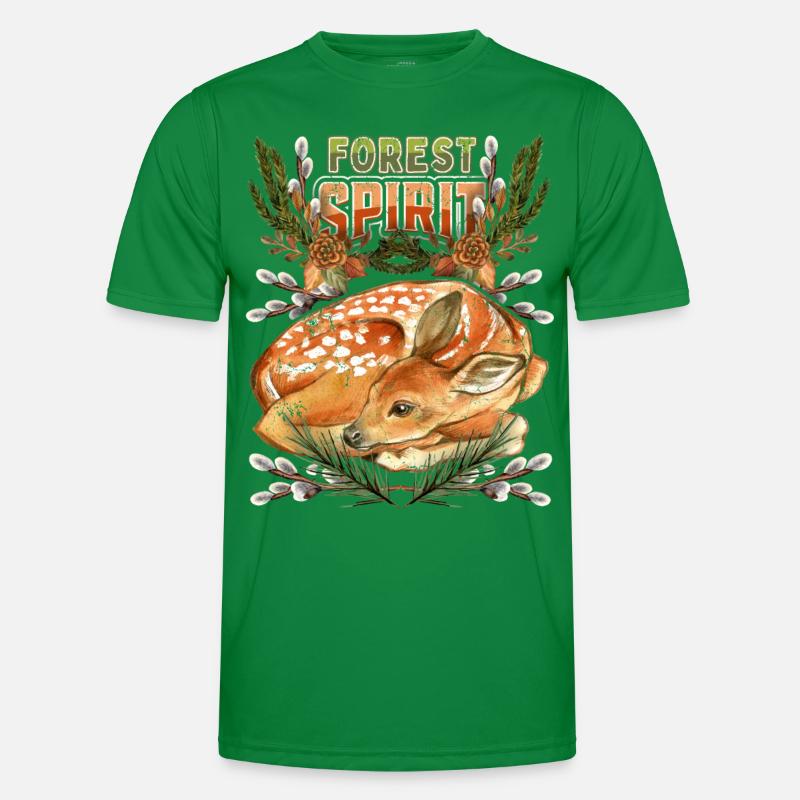 Petit cerf, faon dans la forêt, disant T-shirt sport Homme