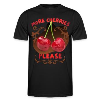Kirsche Cherry-Fruit lustiger Spruch More-Cherries - Männer Funktions-T-Shirt - Schwarz - Vorne - AI Model Male 178 dark (178cm)