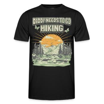 Daddy Must Hike Saying Vintage Mountains Dad Dad - Men's Functional T-Shirt - black - Front - AI Model Male 178 dark (178cm)