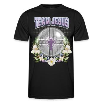 Jésus-Christ disant Vintage orchidées équipe Jésus - T-shirt sport Homme - noir - Devant - AI Model Male 178 dark (178cm)