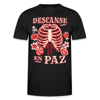 Skelett, Brustkorb, lustiger Spruch Rest-In-Peace - Männer Funktions-T-Shirt - Schwarz - Vorne - AI Model Male 178 dark (178cm)