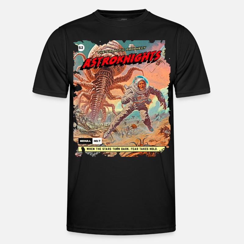 Comic Strip, 50s Comic, Space Monster Men's Functional T-Shirt