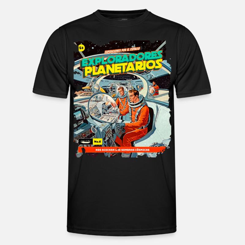 Comic, Comic Strip, 50s, Space Adventure Men's Functional T-Shirt