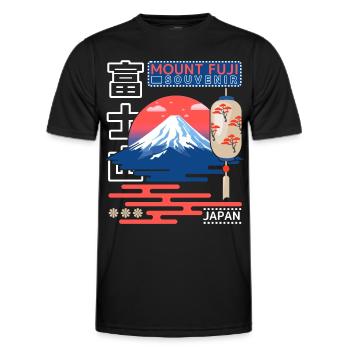 Japanese Mount Fujiyama, Mount Fuji, Retro Japan - Men's Functional T-Shirt - black - Front - AI Model Male 178 dark (178cm)
