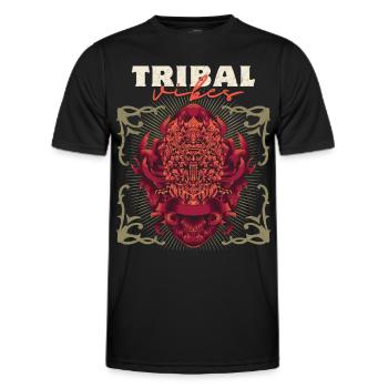 Bali Asia Mask, Indonesian Barong Deity - Men's Functional T-Shirt - black - Front - AI Model Male 178 dark (178cm)