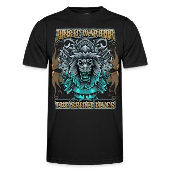 Mythological lion, saying with lion's head - Men's Functional T-Shirt - black - Front - AI Model Male 178 dark (178cm)