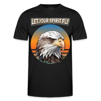 Adler-Motiv, Adler Illustration, Spruch - Männer Funktions-T-Shirt - Schwarz - Vorne - AI Model Male 178 dark (178cm)