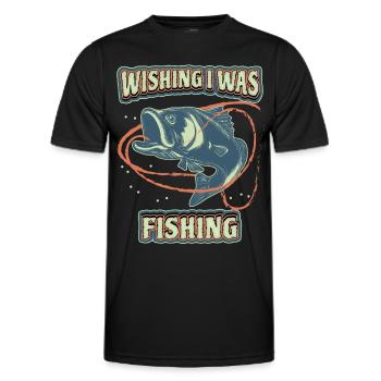 Fischen, Angeln am Fluss, lustiger Spruch - Männer Funktions-T-Shirt - Schwarz - Vorne - AI Model Male 178 dark (178cm)
