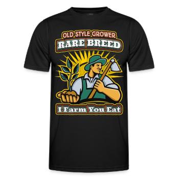 Conventional Farming, Farmer, Farmer Saying - Men's Functional T-Shirt - black - Front - AI Model Male 178 dark (178cm)